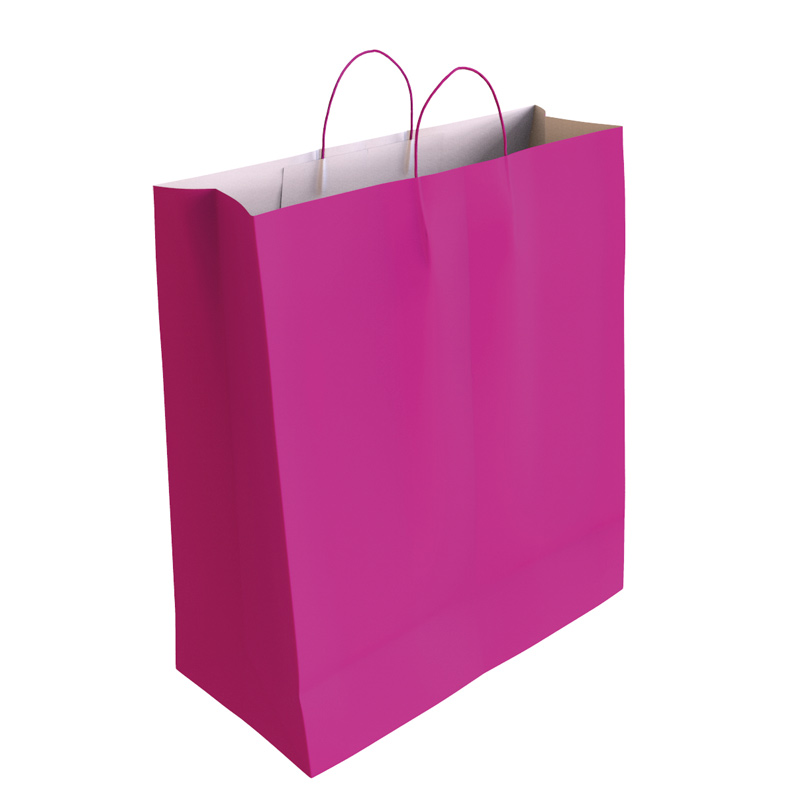 Bolsa Papel Celulosa Fucsia 37 x 27 x 12 CM