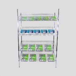 Yonhoo - Equipamiento Comercial | Estantería Tubular Cromada Inclinada 90 CM | Ref. ETUB-I90