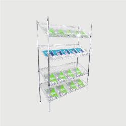 Yonhoo - Equipamiento Comercial | Estantería Tubular Cromada Inclinada 90 CM | Ref. ETUB-I90