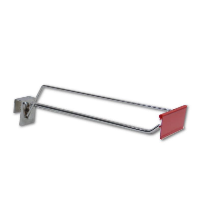 GANCHO PARA TUBO CON PORTAPRECIOS 30 CM