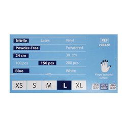Yonhoo - Equipamiento Comercial | GUANTES DE NITRILO AZUL CAT III (150 UD) | Ref. LS20018