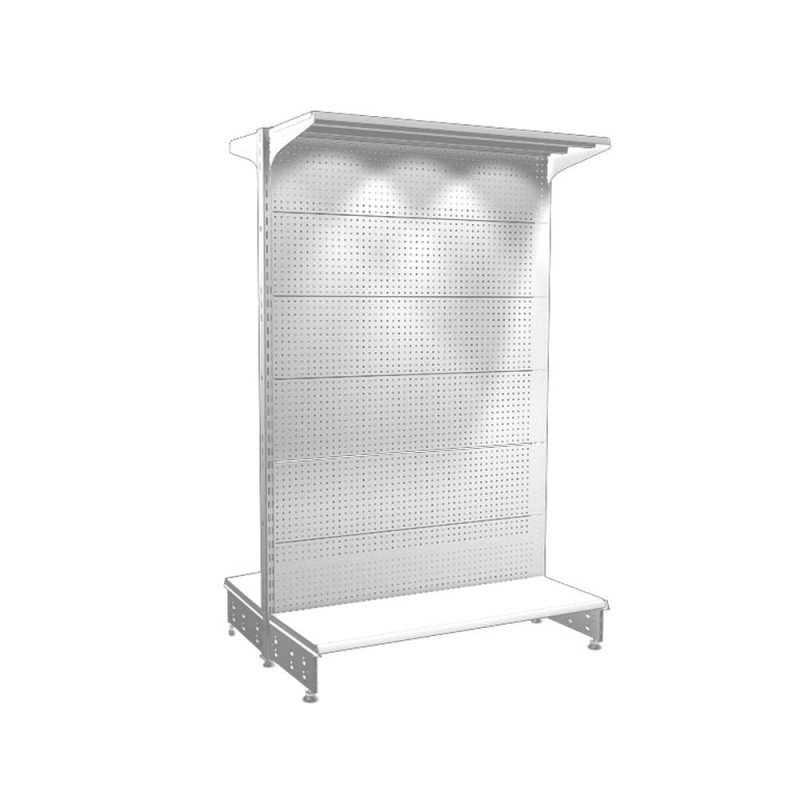 Góndola Comercio Blanca - Panel Perforado