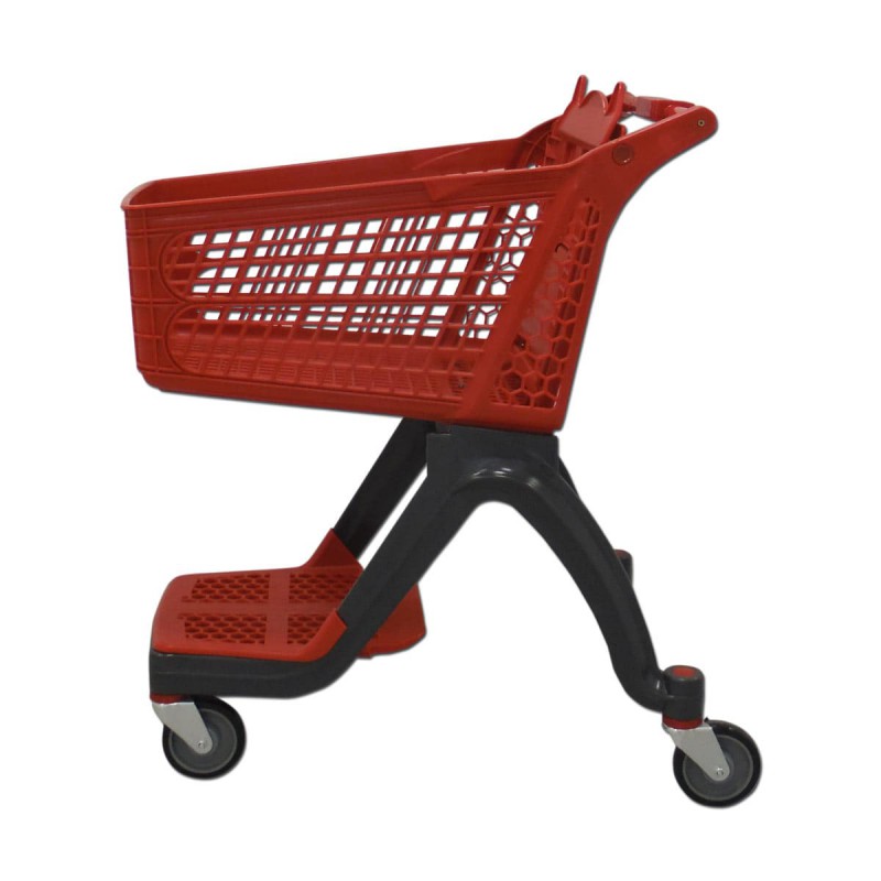 Carro de Supermercado Plástico Rojo 120 Litros