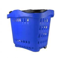 Yonhoo - Equipamiento Comercial | Cesta Supermercado Azul 2 Ruedas | Ref. 601504