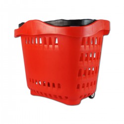 Yonhoo - Equipamiento Comercial | Cesta Supermercado Roja 2 Ruedas | Ref. 601505