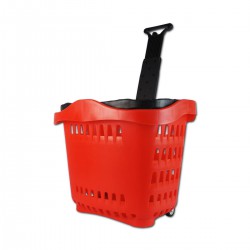 Yonhoo - Equipamiento Comercial | Cesta Supermercado Roja 2 Ruedas | Ref. 601505