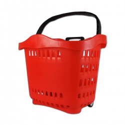 Yonhoo - Equipamiento Comercial | Cesta Supermercado Roja 2 Ruedas | Ref. 601505